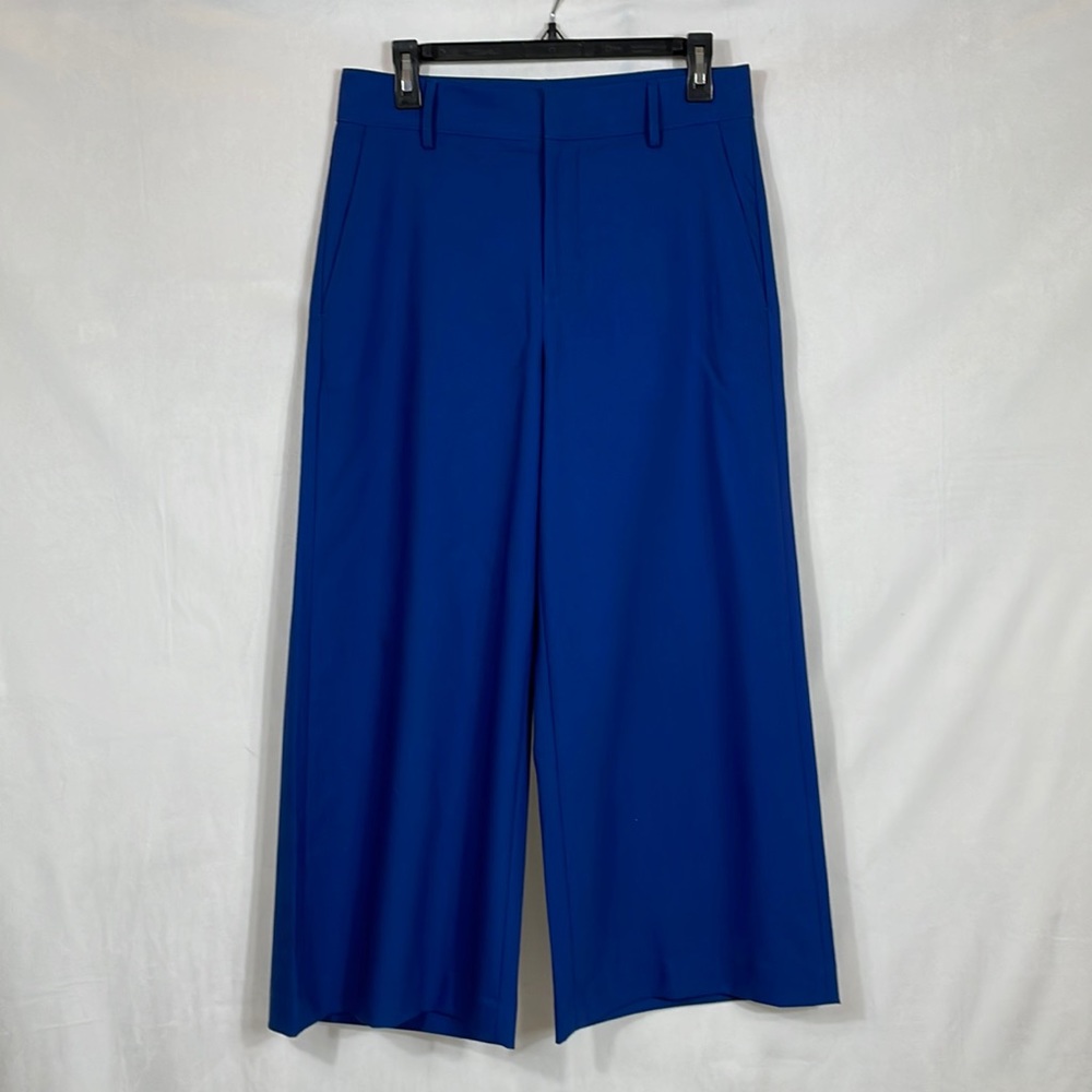 Vince Blue Wool Dress Office Pants 8 High-rise Wide Leg EUC